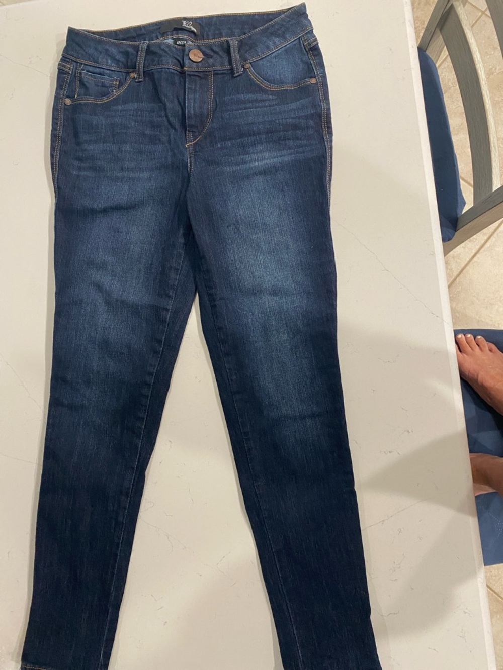 1822 Denim Women's Navy Skinny Jeans - Dark Indigo